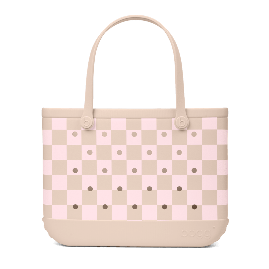 Original Bogg Bag - Checkered Linen/ Pink Marshmallow