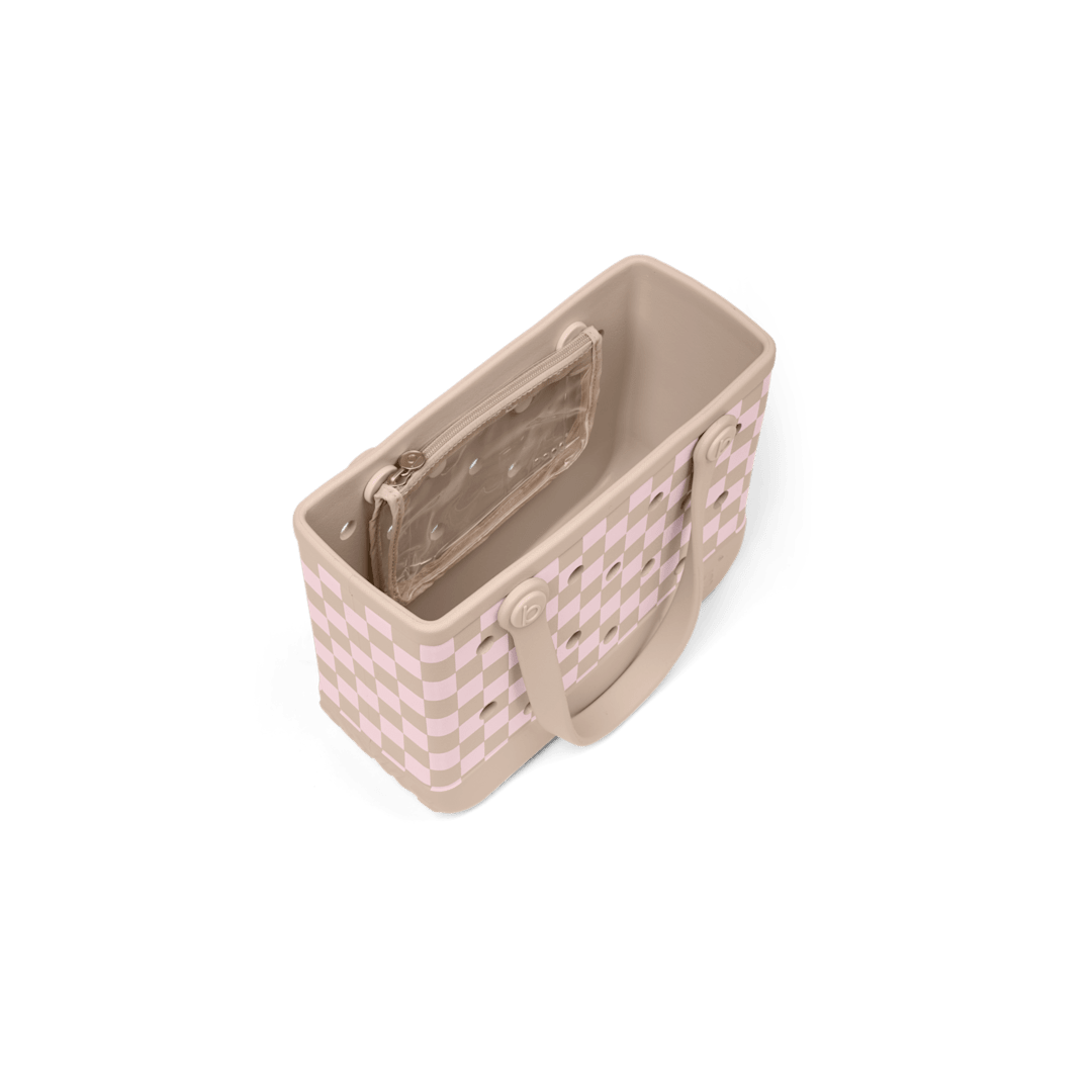 Bitty Bogg Bag - Checkered Linen/ Pink Marshmallow - Image 3