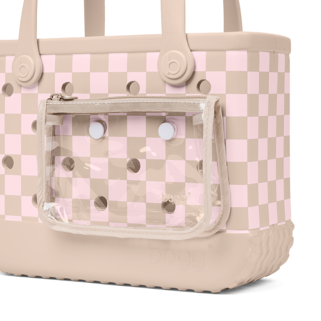 Bitty Bogg Bag - Checkered Linen/ Pink Marshmallow - Image 5